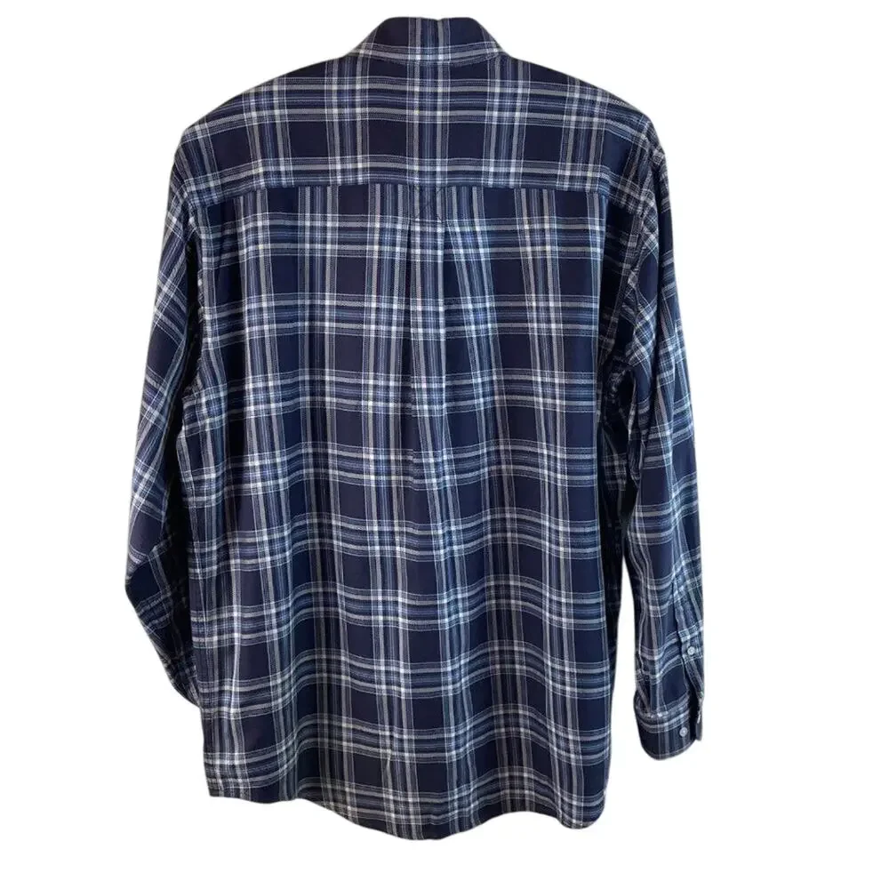 Bobby Jones Collection Blue Plaid Shirt Size Large